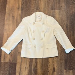TALBOTS Blazer style jacket womens size 16 winter white with gold button detail